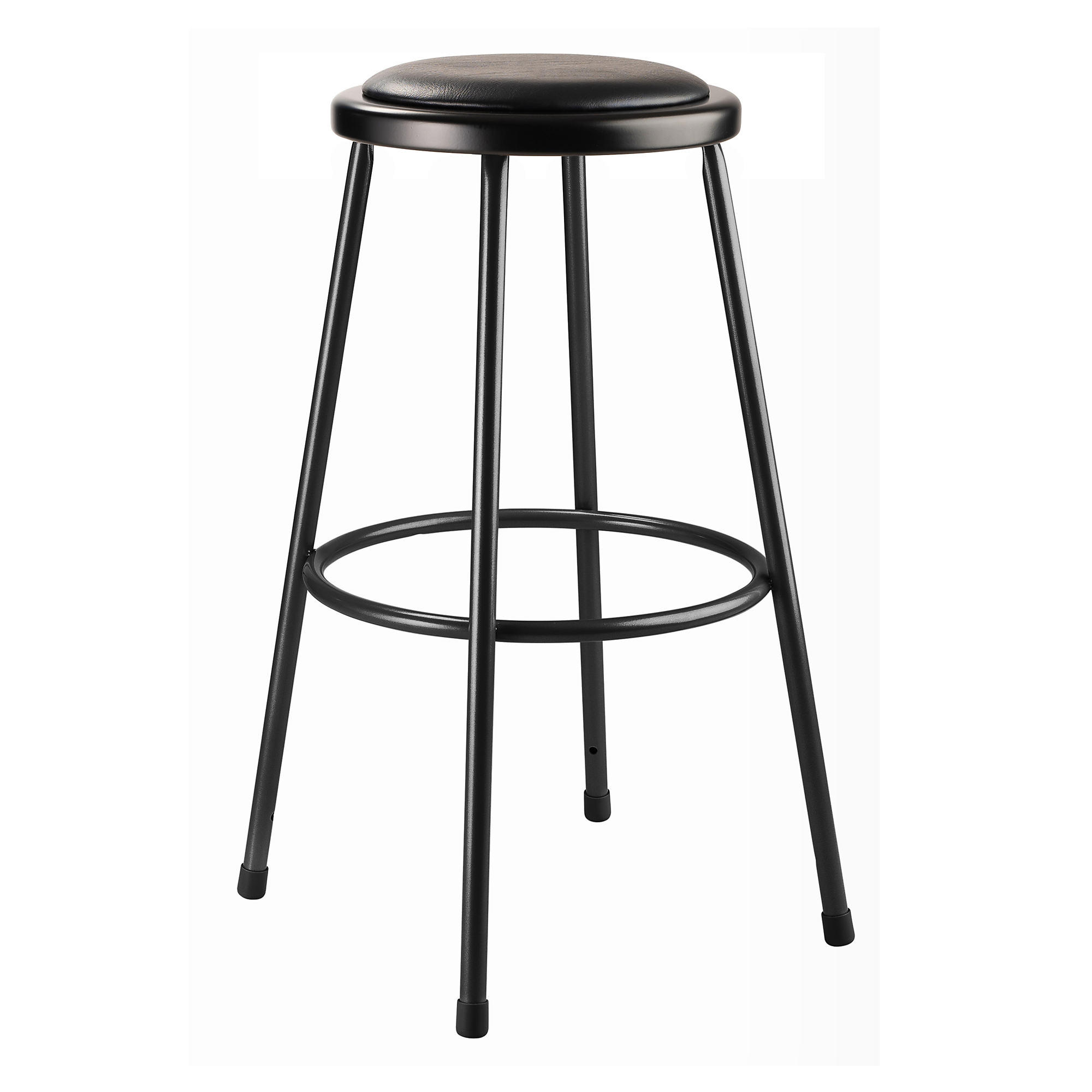 National Public Seating, 30in. Heavy Duty Vinyl Padded Steel Stool, Black, Primary Color Black, Included (qty.) 1, Seating Type Office Stool, Model# 6430-10
